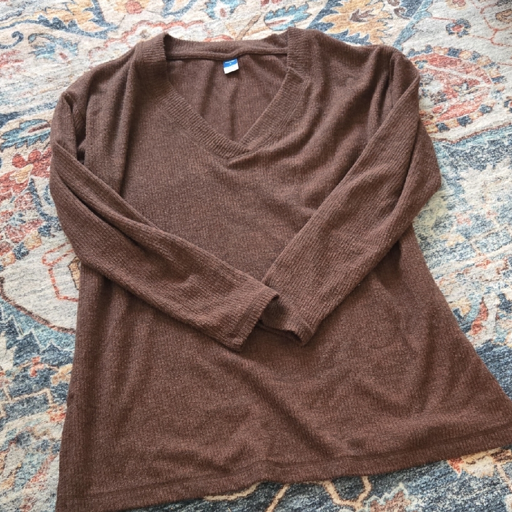 Old Navy Brown V-Neck Sweater